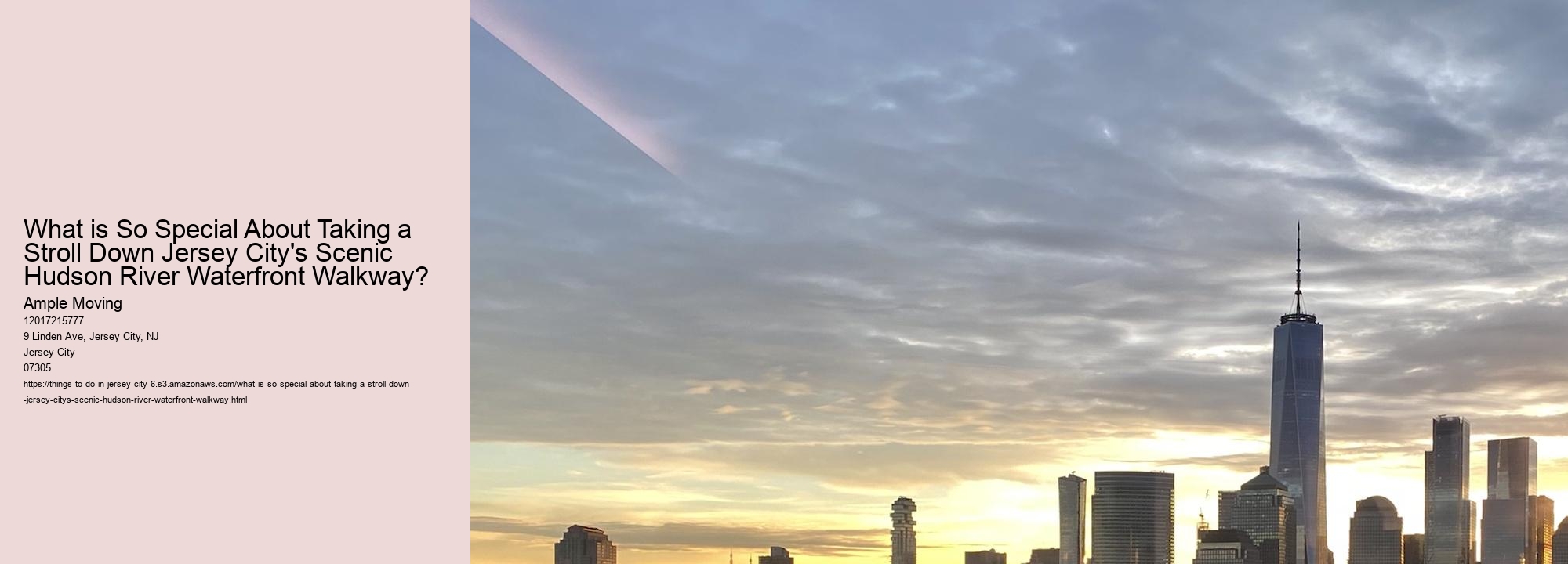 What is So Special About Taking a Stroll Down Jersey City's Scenic Hudson River Waterfront Walkway?